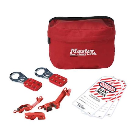 Electrical Lockout Kit,Red,Cloth Case