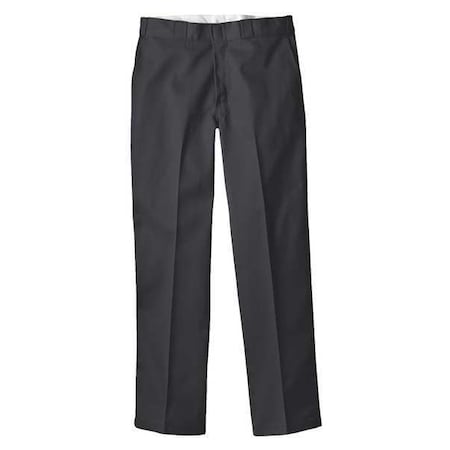 Men's Flex Work Pants, L/XL, Black, 65% Polyester/35% Cotton