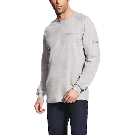 Men's FR Crew Longsleeve Tee, 8.7 cal/sq cm, 2XL, Cotton