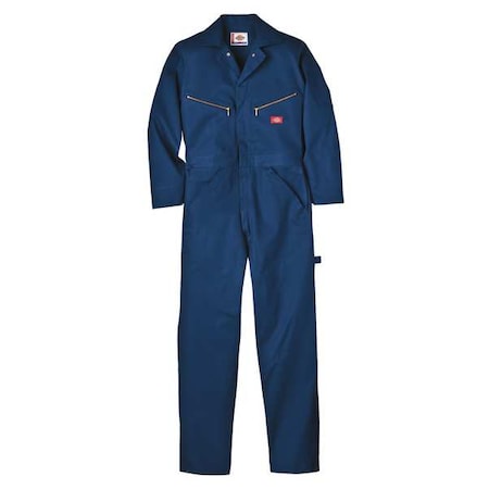 4877 Long Sleeve Coveralls, Cotton, 8.75 oz Fabric Weight, 31 in Inseam, Navy, M