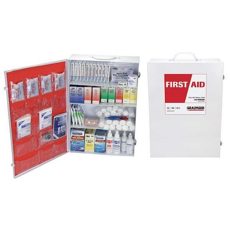 First Aid Kit and Housing, Metal Cabinet, 1,172 Components, 150 People Served