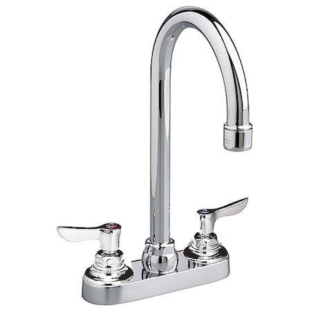 Manual Gooseneck Kitchen/Bathroom Faucet, 4" Mount, Chrome 3 Hole