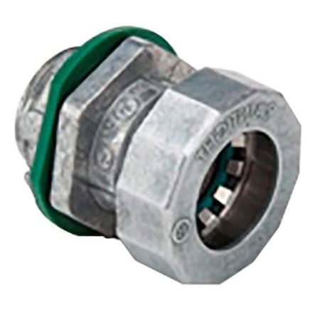 EMT Grounding Connector, 3/4 in, Push-On; Threaded, Zinc Alloy, Zinc Plated