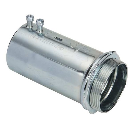 EMT Grounding Connector, 1-1/2 in, Set Screw, Steel, Plain