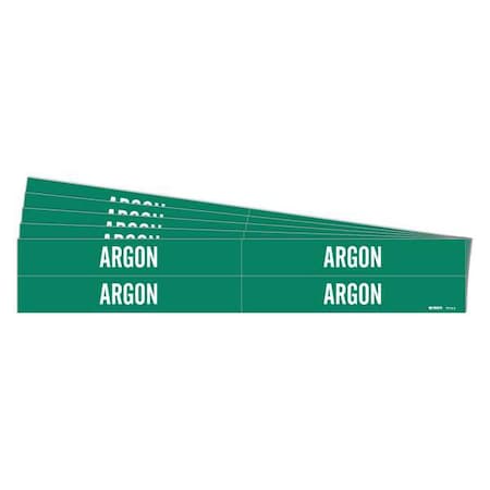 Pipe Marker, Adhesive, White, Argon, PK5, 7015-4-PK