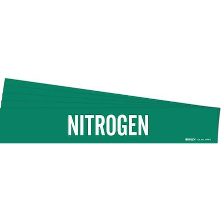 Pipe Marker, Adhesive, White, Nitrogen, PK5, 7198-1-PK