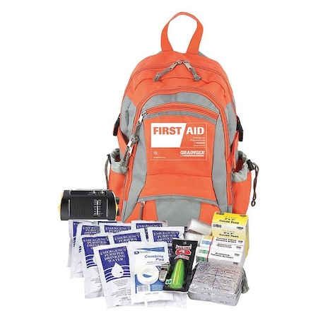 Emergency Medical Kit, Fabric Bag, 63 Components, 1 People Served