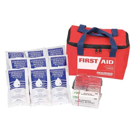 Personal Survival Kit,16 Piece,Red