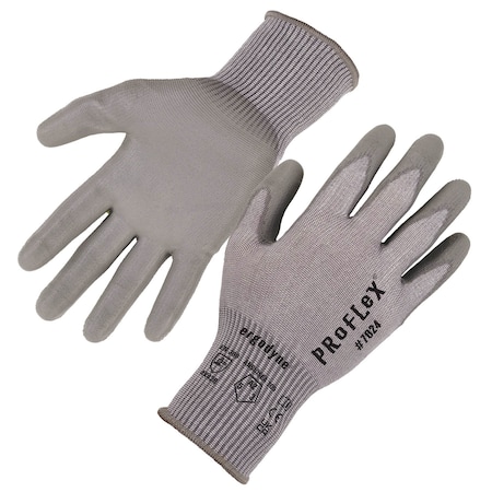 ANSI A2 PU Coated CR Gloves, Gray, Size L, PR