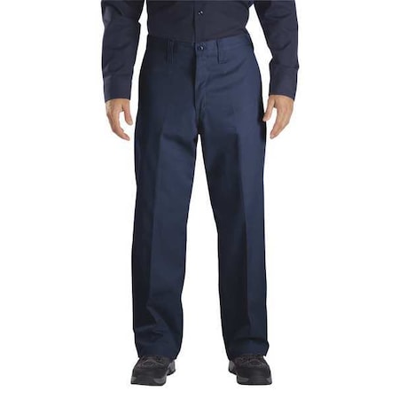 Men's Industrial Work Pants, L/XL, Navy, Cotton/Polyester