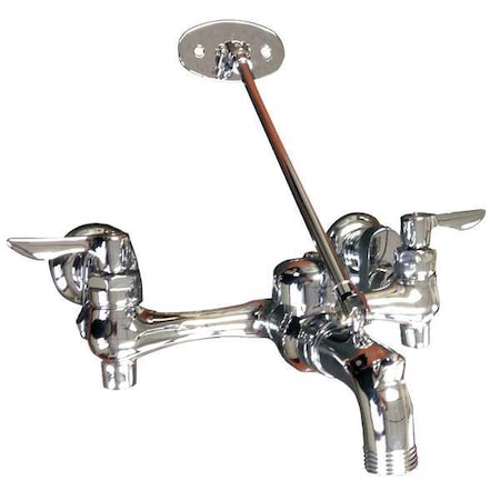 Dual-Handle Straight Service Sink Faucet, 6" to 10" Mount, Chrome 2 Hole