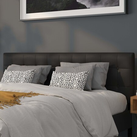 King Size,Headboard,Black Vinyl