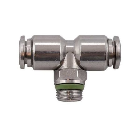 Push to Connect Fitting, Stainless Steel, Silver