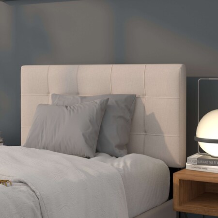 Bedford Headboard,Twin Size,Beige Fabric
