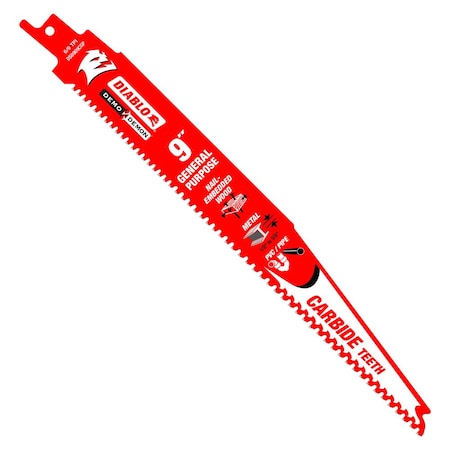 9 in L x 6/9 TPI Reciprocating Saw Blade, 10 PK
