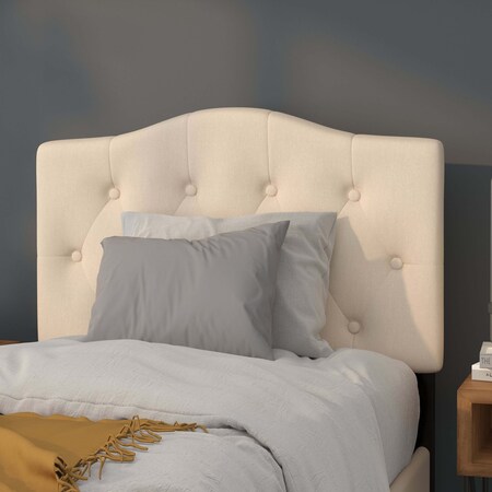 Cambridge Headboard,Twin Size,Beige Fbrc