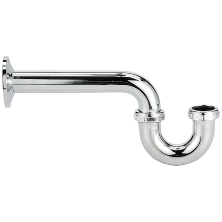 1-1/4 Dia, Chrome Plated Zinc, Silver, Low Inlet P Trap
