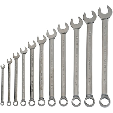 Wrenches, 11-pc SAE Gunmetal Chrome Long