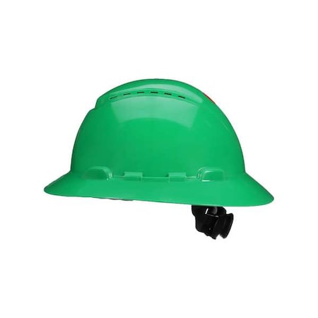 Full Brim SecureFit(TM) Full Brim Hard Hat, Type 1, Class C, Ratchet (4-Point), Green