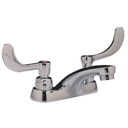 Standard Vandal Resistant Bathroom Faucet, Polished Chrome, 2 Holes, Blade Handle