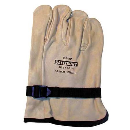 Electrical-Insulating Glove Protectors, Cowhide, 10" Length, Cream, Size 11