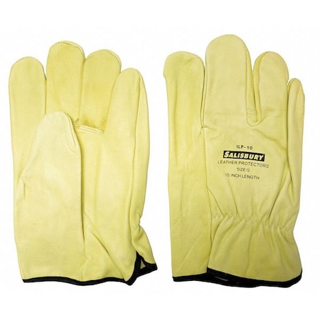 Electrical-Insulating Glove Protectors, Cowhide, 10" Length, Cream, Size 10