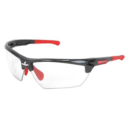Dominator (DM3), Safety Glasses, MAX3 Hard Coat, Polycarbonate Lens, Gun Metal Frame, Half Frame