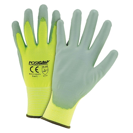 Touchscreen Utility Glove, Polyurethane, Smooth, Palm, 3 Abrasion Level, S, 12 PK
