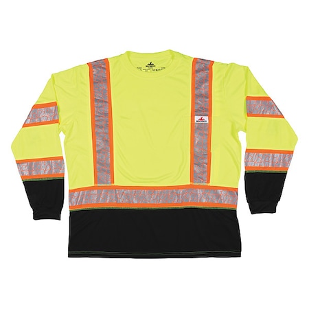 Long Sleeve T-Shirt, 3, R, Polyester, Green, 2XL