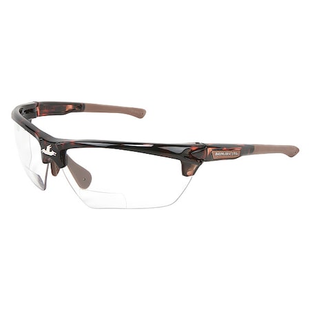 DM3 Reader Safety Glasses, Tortoise Shell Traditional Frame, 1.0 Diopter, Clear Lens, Universal
