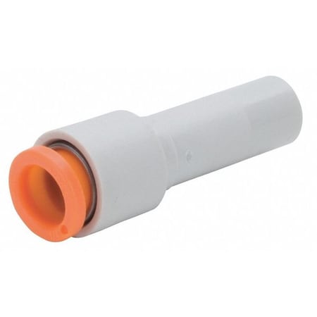 Push-Fit Adapter Fitting, Push-to-Connect x Push-to-Connect, 1/4 in Tube OD, Plastic