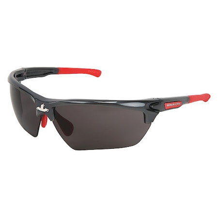 Dominator (DM3), Safety Glasses, MAX6 Anti-Fog, Polycarbonate Lens, Gun Metal Frame, Half Frame