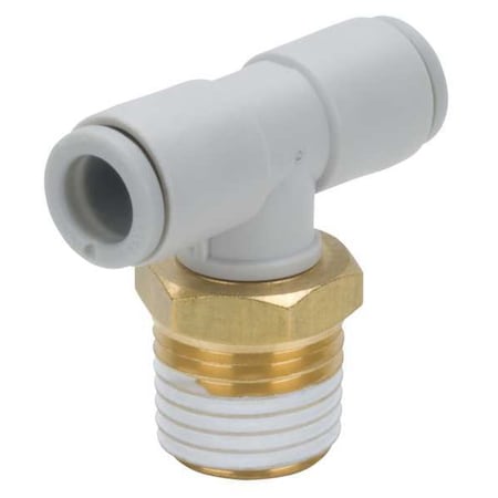 Push-Fit Tee Fitting, Push-to-Connect x Push-to-Connect x MBSPT, 10mm Tube OD, 3/8 in Pipe Size