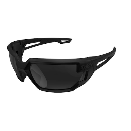 Type-X, Safety Glasses, Anti-Fog & Anti-Scratch, Smoke Lens, Black Frame, Full-Frame