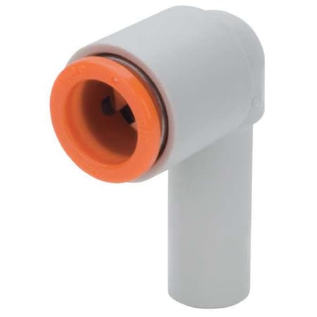 Push-Fit Elbow Fitting, Push-to-Connect x Push-to-Connect, 5/32 in Tube OD, Plastic