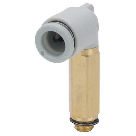 Push-Fit Elbow Fitting, Push-to-Connect x Male Metric, 3.2mm Tube OD, 5 mm Pipe Size, Plastic