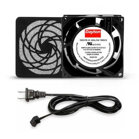 Square Axial Fan Kit, 120V AC, Cast Aluminum, 3 1/8 in W.