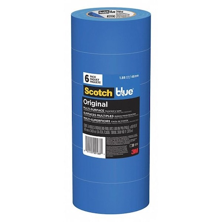 Painter's Tape, 1 7/8 in W x 60 yd L, 5.4 mil Thick, Blue, Scotch Blue 2090, 6 Pk