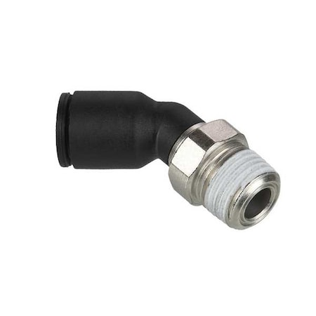 Fractional Push-to-Connect Fitting, Nylon, Black
