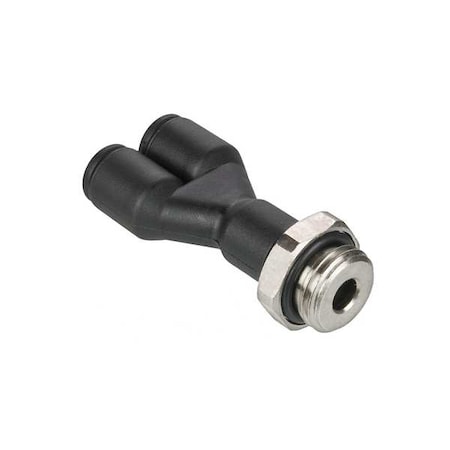 Metric Push-to-Connect Fitting, Polymer, Black