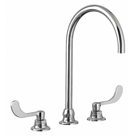 Manual Gooseneck Kitchen/Bathroom Faucet, 8" Mount, Chrome 3 Hole