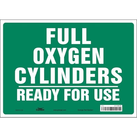 Safety Sign, 10 in Height, 14 in Width, Vinyl, Horizontal Rectangle, English, 471N39