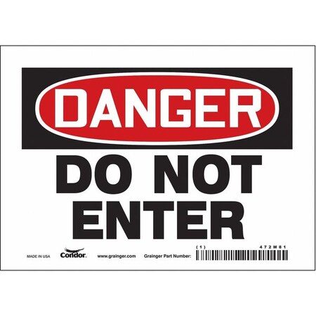 Safety Sign, 5 in Height, 7 in Width, Vinyl, Horizontal Rectangle, English, 472M81