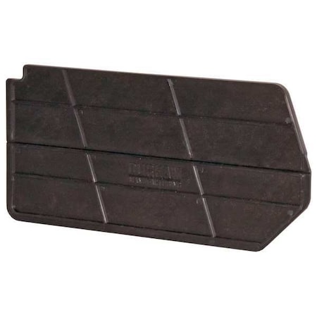 polypropylene Bin Divider, Black, 5 in L, 2-3/4 in H, 6 PK