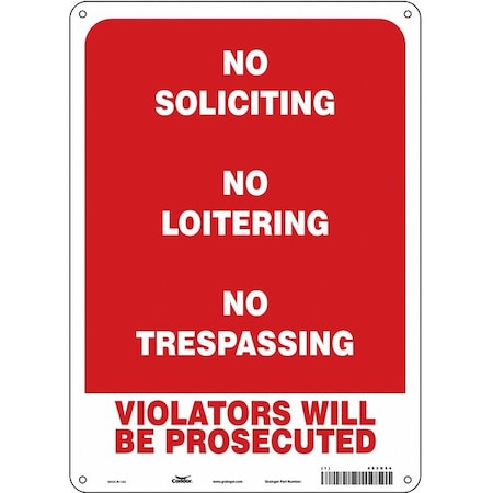 Security Sign, 14 in H, 10 in W, Aluminum, Vertical Rectangle, English, 453N54