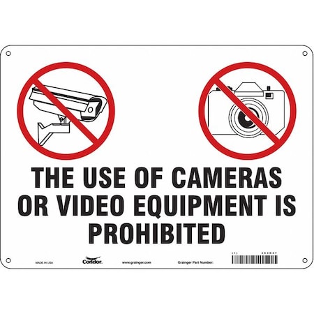 Security Sign, 10 in H, 14 in W, Polyethylene, Horizontal Rectangle, English, 453N47