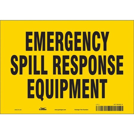 Emergency Spill Response Equipment, 10 in W x 7 in H, Vertical Rectangle, Vinyl, 470N21