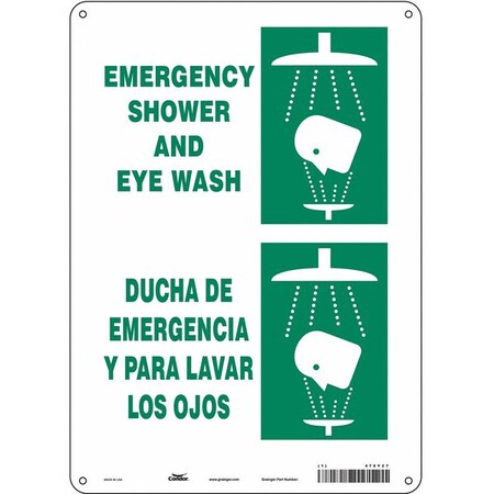 Emergency Shower And Eye Wash/Ducha De Emergencia Y Para Lavar Los Ojos, 10 in W x 14 in H, 470Y27