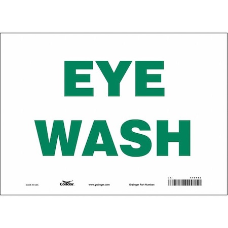 Eye Wash, 14 in W x 10 in H, Horizontal Rectangle, Vinyl, 470Y53