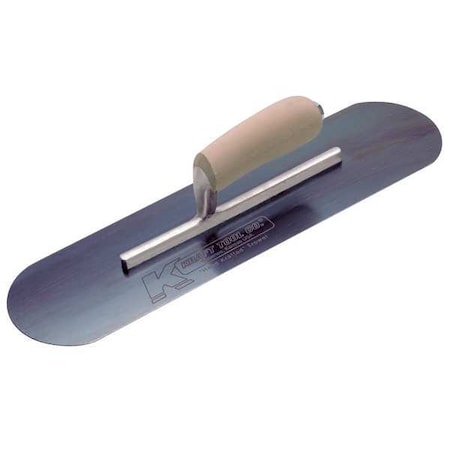 Pool Trowel,Round,4 x 14 in,Blue Steel